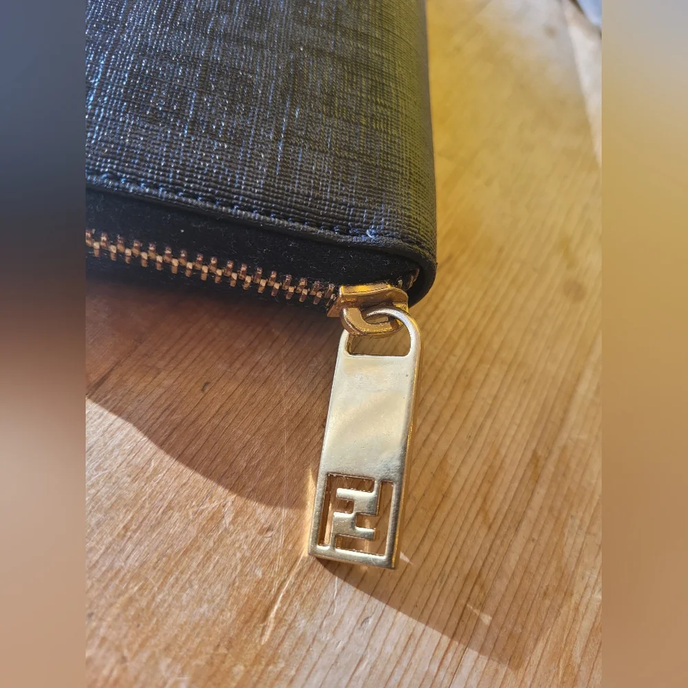 Fendi Zip Around Zucca Unisex Wallet NWT